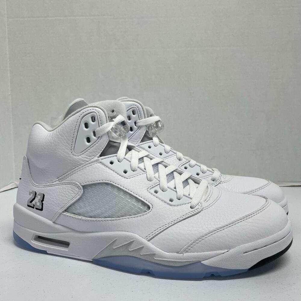 Air Jordan 5 Retro White Metallic 2026 HQ7978 103 Size 13 All White Party Shoe - Picture 7 of 7